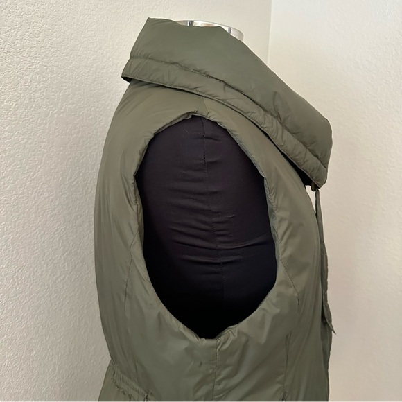 Eileen Fisher Khaki Army Green Down Puffer Sleeveless Vest Size L - Picture 8 of 15